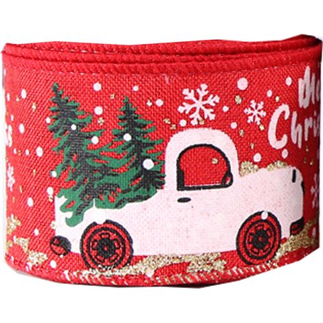 Cinta De Adorno Navideña Con Alambre - 10 M - 5 Cm De Ancho - Para Árbol De Navidad Y Decoración (1/5)