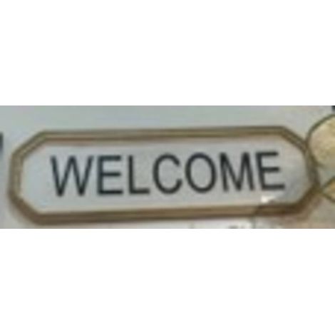 Decorazione da parete welcome 26x78 cm, bianca - Atmosphera créateur d'intérieur (1/3)