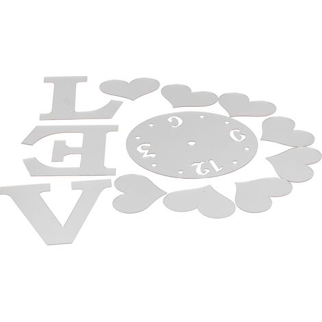 Miroir stickers horloge murale sans cadre DIY décoration salon chambre argent (1/5)