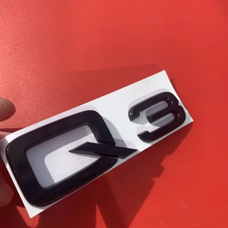 (Q3, Noir brillant, 1 pièce) - Autocollant autocollant noir brillant pour emblème de coffre de voiture en ABS au-di (1/5)
