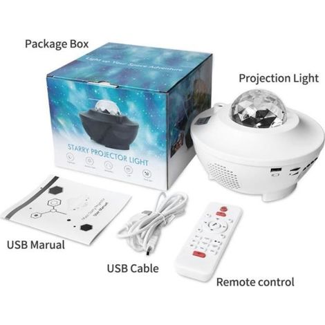 Lampe de projection - OUTAD - LED - Veilleuse sans fil - Télécommande - Design contemporain (1/4)