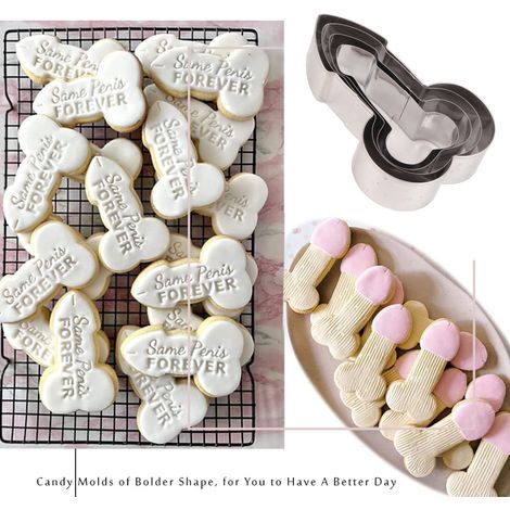 Set mit 4 kreativen Ausstechformen aus Edelstahl, lustige Formen zum Backen, silberner Beutel, Einheitsgröße (1/5)