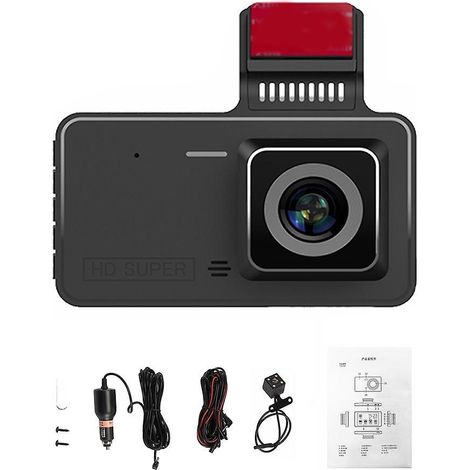 Caméra de tableau de bord 1080P DVR 4 pouces, enregistreur de conduite grand angle 170° avec écran tactile, support N (1/5)