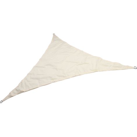 Voile d'ombrage triangulaire imperméable, protection UV 90%, blanc laiteux, idéale pour terrasse, jardin et cour. (1/5)