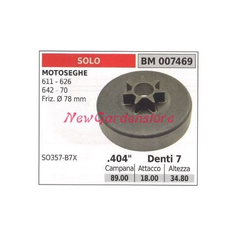 Kettenrad NUR für Kettensägenmotor 611 626 642 70 .404' Zähne 7 007469