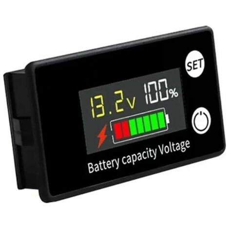 BUNTHAUS Voltmètre de batterie cc DC 8V-100V indicateur de capacité compteur de puissance batterie au plomb-acide au Lithium 12V 24V 48V pour batterie LCD 6133A 1 pièces