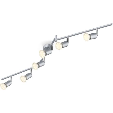 plafonnier 6 spots orientables, ampoules LED 3W GU10 incluses, spots plafond, éclairage intérieur, lumière blanche chaude 3000K (1/5)