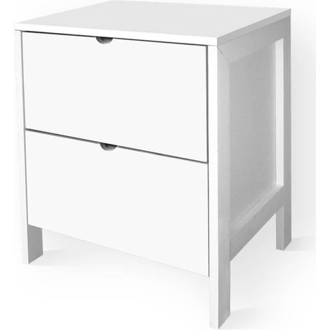 Lupia - Cassettiera Mobile Italy, Stile Minimal in Legno, 2 Cassetti, Adatta a Ogni Stanza, 39x29xH45 cm, organizer Colore Bianco (1/4)