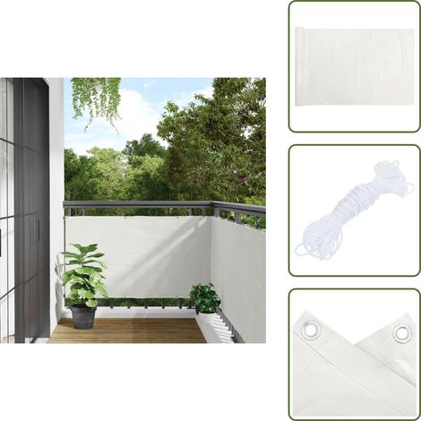 The Living Store Écran d'intimité de balcon blanc 700x120 cm PVC - Brise Vue Balcon - Ecran D'intimité - Cloture Pvc - Protection Solaire - Décoration Exterieur (1/5)