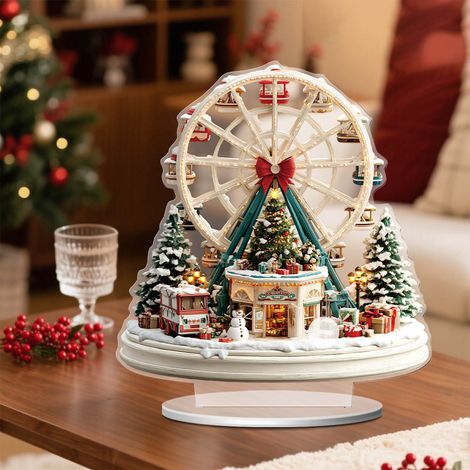 Figurines Acrylique - Scène Roue De La Fortune Neutre - Décoration 2D Pour Noël Et Anniversaire - 20 x 18 x 2 cm - Lot de 1 (1/5)