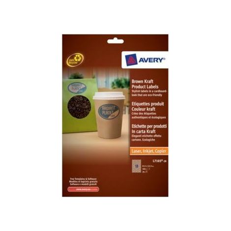 Avery Brown Kraft Product Labels Marron