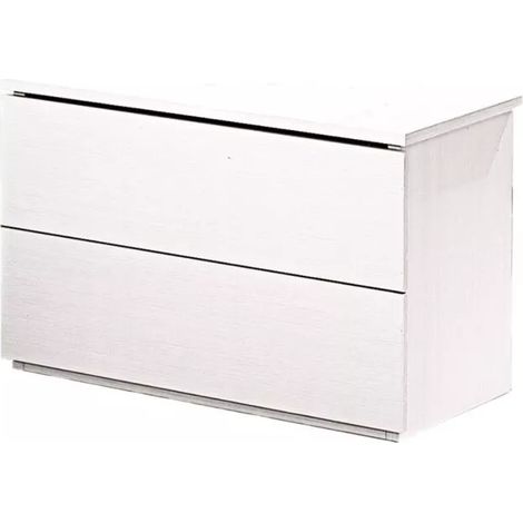comodino 2 cassetti "giotto" bianco fiammato 49x38x41 cm