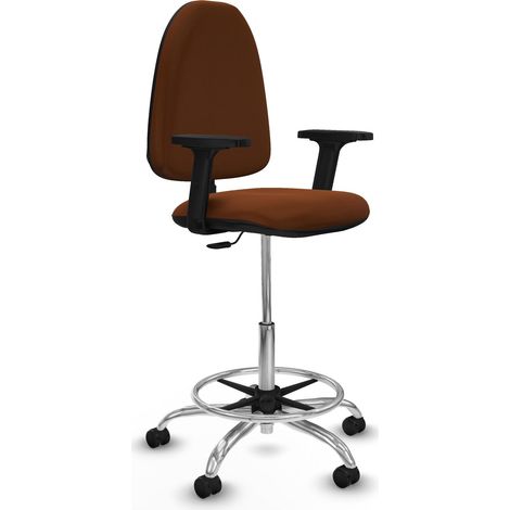 Taburete Aýna marrón confortable para oficina