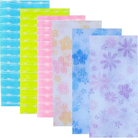 Serviette de bain exfoliante en nylon, 90 cm (35 pouces), serviette de bain beauté pour la peau, serviette de massage, convient aux hommes et aux femmes, lot de 3 (1/5)
