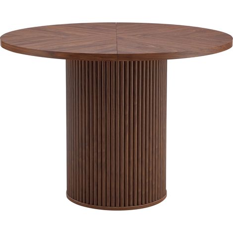 Tavolo da pranzo rotondo in MDF effetto noce 100 cm per 4-6 persone (1/5)