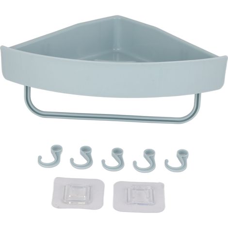 Étagère Murale d'Angle pour Douche - PP 180g - Quadrate Bleu Clair - Grande Capacité et Design Drainant - Sans Percage