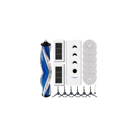 Kit de accesorios para ECOVACS X5PRO/X5MAX/X5Pro Ultra: 1 cepillo giratorio, 2 filtros HEPA, 6 paños de limpieza, 4 bolsas para el polvo, 6 cepillos laterales. Accesorios completos para aspiradoras ro