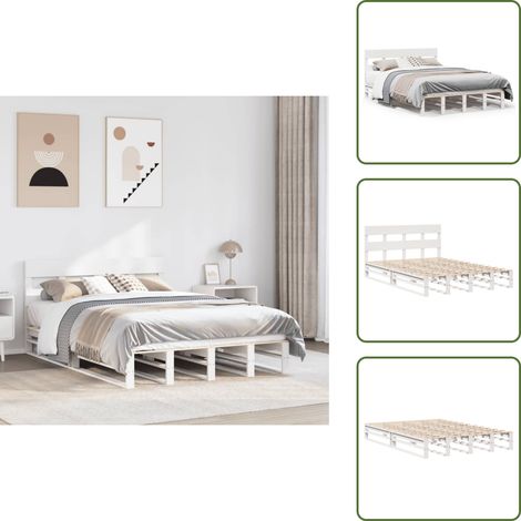 - vidaXL Letto senza Materasso Bianco 120x190 cm Legno Massello di Pino -