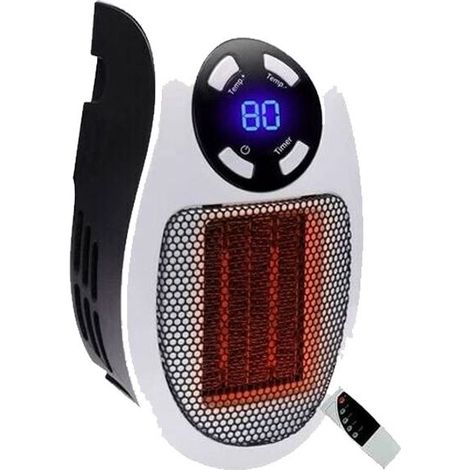 500 Watts Chauffage Soufflant Ceramique Mini Chauffage Soufflant Chauffage éConomique Portable Chauffage sur Prise avec Thermostat et Minuterie, pour Bureau, Chambre, Salon-（blanche-avec télécommande） (1/5)