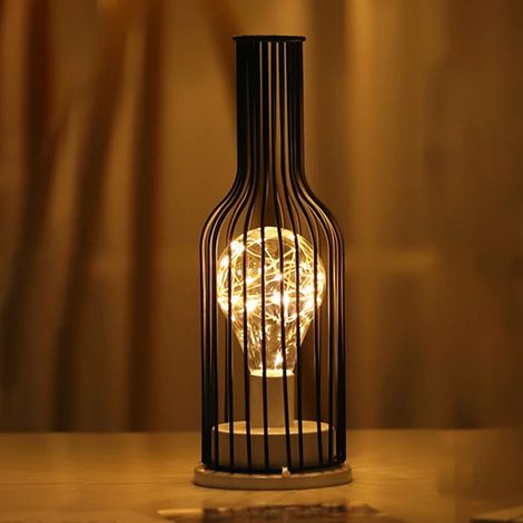 Lampe LED Industrielle Rétro Vintage, Suspension Fil Géométrique (1/5)