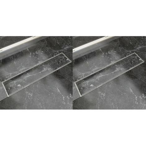 vidaXL Scarico Doccia Lineare 2 pz 530x140 mm in Acciaio Inossidabile (1/5)