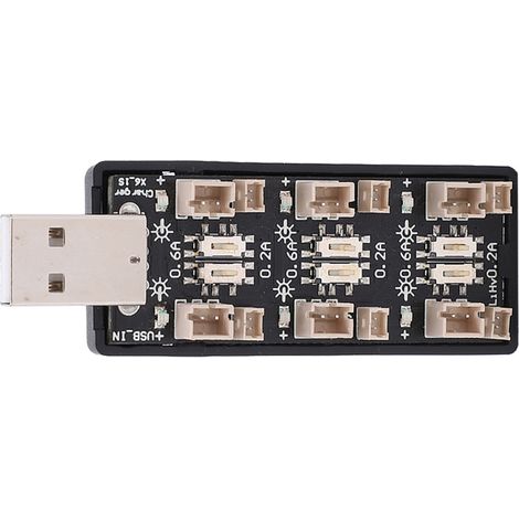 Chargeur de batterie USB 6 canaux vers 3,7 V avec 6 indicateurs LED. Appareil de charge : 2,5–4,35 V (1/5)