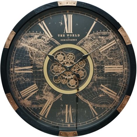 80cm Gear Clock - Metal - L8 x W80 x H80 cm