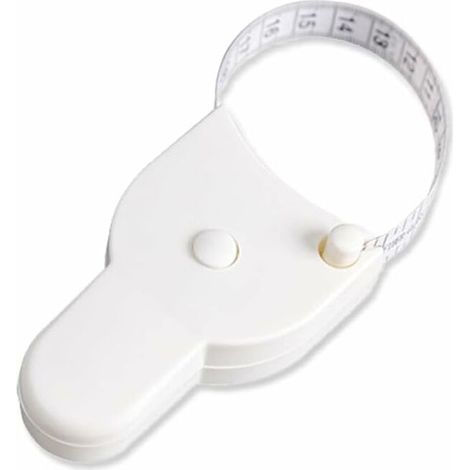 Mètre ruban rétractable, mètre ruban flexible, mesure de l'épaisseur du tissu adipeux, ruban de mesure, couture, mètre ruban corporel (blanc) (1/5)