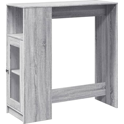 Bar Table with Racks Grey Sonoma 101x40x103.5 cm Engineered Wood vidaXL