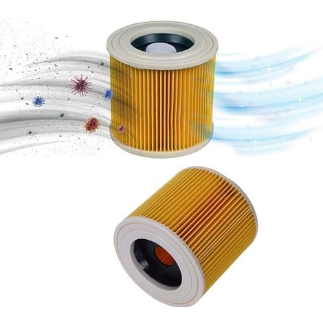 Packung mit 2 Ersatzfilterpatronen für Kärcher A2004, A2054, A2204, A2656, WD2.250, WD3.200, WD3.300 (1/2)