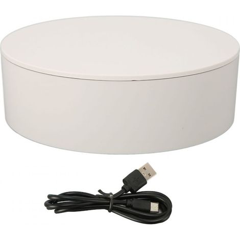 Plateau Tournant Automatique - 13 Cm - Rotation 360° Réglable 0-10 Tr/Min - Pour Diffusion En Direct - Charge Max 10 Kg - USB/AC - 1 Pièce