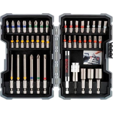 Passende Bosch Professional 43-teilige Extra Hard Schrauberbit-Sets (PH, PZ, SL, T, TH-Bit, Hammer und Schraubendreher-Zubehör) [Energieklasse A]