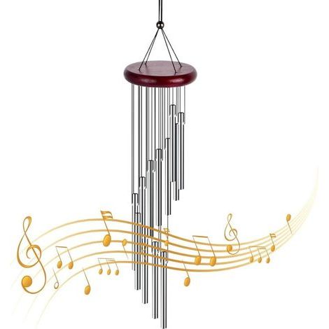 Windspiel für den Außenbereich, aus Massivholz und Aluminiumrohr, melodisches Natur-Windspiel, musikalisches Windspiel für Garten, Terrasse, Veranda, Balkon, Heimdekoration, Geschenkidee für drinnen