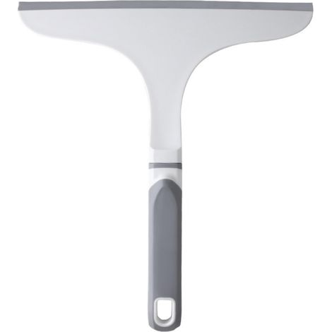 Blanc + gris, lot de 1 raclette multi surfaces pour vitres avec lames souples en silicone pour fenêtres, miroirs, sols, conception large en forme de T, kit d'outils de nettoyage domestique/commercia (1/5)