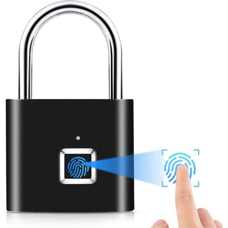 Cadenas intelligent Fingerprint, cadenas à combinaison, cadenas à empreintes digitales, cadenas en métal, charge USB, sécurité antivol pour la maison-nior-Fei Yu (1/5)