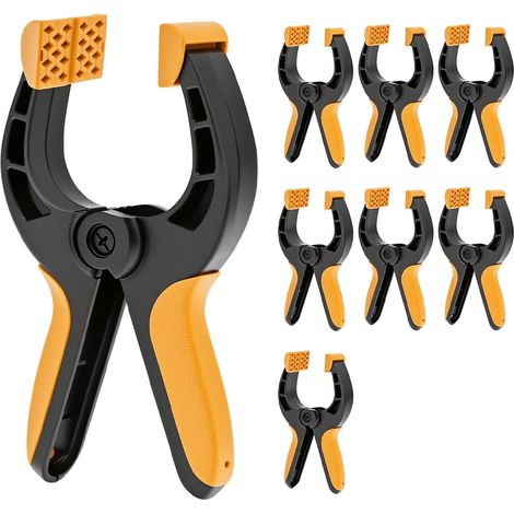 Set mit 8 großen 15,7 cm Federklemmen, unzerbrechlichen Nylonklemmen, mehrfach verstellbaren Hintergrundstoffklemmen für Fotostudios (1/5)