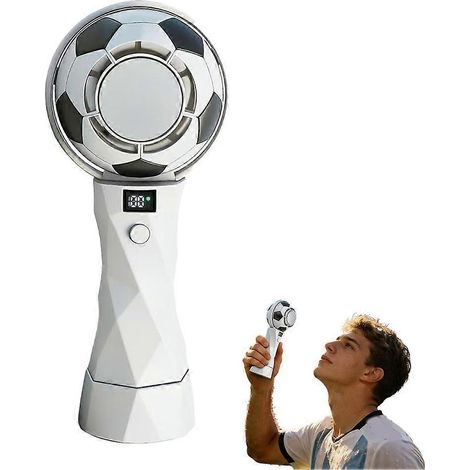 Ventilateur portable USB 5000 mAh avec affichage numérique et brumisateur rafraîchissant, idéal pour le football. (1/5)