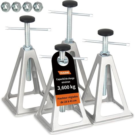 Lot de 4 Chandelles stabilisateurs en Aluminium Hauteur Réglable pour Camping-Car caravanes Jusqu'à 3600 kg (1/5)