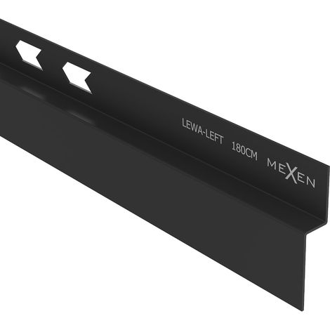 Mexen Line-B battiscopa a pendenza da parete 180 cm sinistra, nera - 187002180L (1/5)