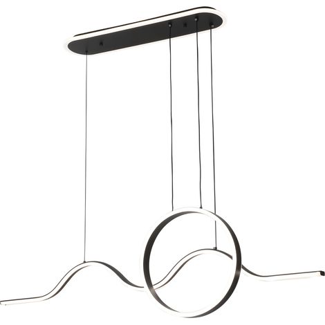 Colgante Year Negro 177w 3000-4000-6000k 15756lm C/luz Ambiente Remoto Y Reg.intensidad Regx120x15cm