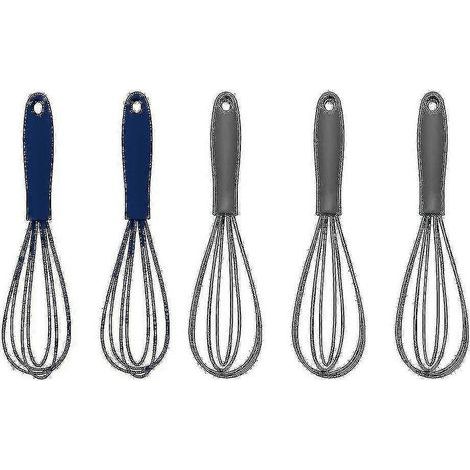 Set mit 5 kleinen Küchen-Schneebesen, Eierquirl zum Kochen und Rühren (1/5)
