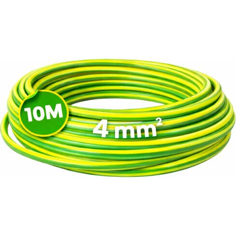 WEBMATEL Cable Eléctrico Flexible 4 mm² 10 m H07Z1-K Unipolar Libre Halógenos Amarillo-Verde (1/5)