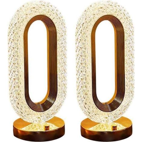Lampe de table LED portable rechargeable à commande tactile, veilleuse à intensité variable pour chambre, salon et décor2pcs (1/5)