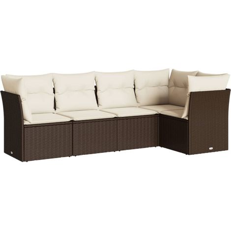 Maison Exclusive - Set comedor de jardín 5 piezas y cojines ratán (1/3)