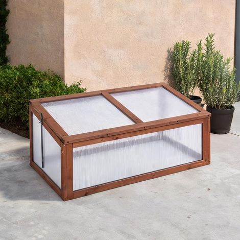 Serre en bois avec panneaux polycarbonate 100 x 65 x 40 cm (1/5)