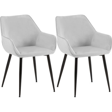 Set di 2 sedie da pranzo Luena grigio chiaro Velluto
