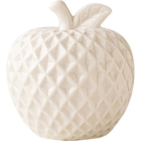 Apfel-Keramikstatue, moderne Statue, kreative, schlichte Dekorationsfigur, Tischornament für Wohnzimmer, Büro, Geburtstagsgeschenk-White (1/5)