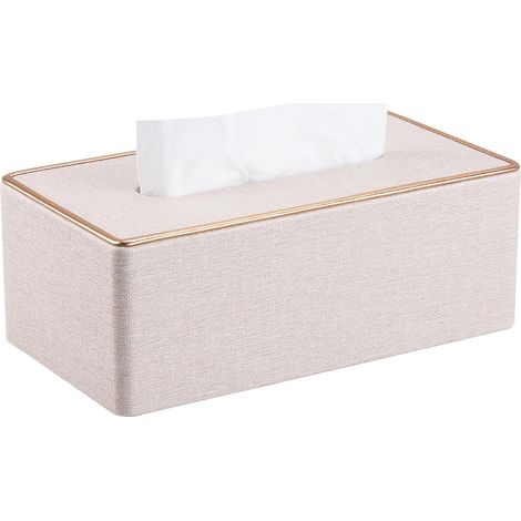 Boîte à mouchoirs rectangulaire en cuir PU, adaptée à une utilisation à la maison, en voiture, dans le salon et à l'hôtel.