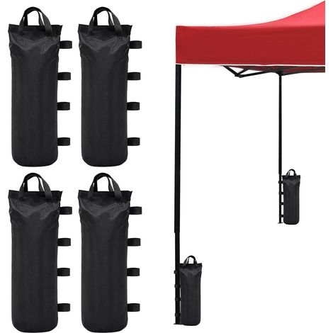 4 Pièces Sac de Lestage pour Tonnelle, 50x20cm  Tissu Oxford Poids pour Tonnelle, Facile à Transporter, Étanche et Durable, Convient pour Pavillons, Tentes et Parasols (1/5)