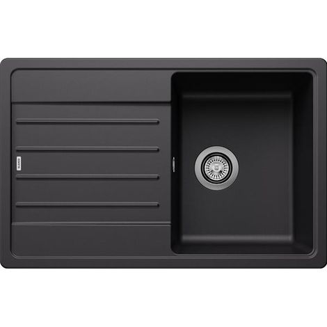Blanco – Évier à encastrer Silgranit 1 bac avec égouttoir cannelé – Pour sous-meuble 45 cm – Résistant aux rayures – 526083 (1/8)